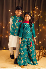 Dazzling Delight - Teal Embroidered Plazo Set