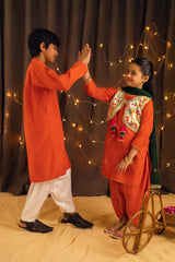 Tangy Orange - Kurta Pajama