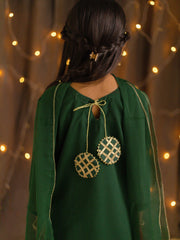 Emerald Bliss - Crushed Embroidered Gharara Set